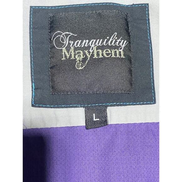 Tranquility Mayhem Dress Shirt Men's Large Purple Long Sleeve Button Up - Picture 3 of 7